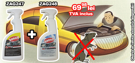 Oferta! Spray impotriva mirosului de rozatoare ZAG248 si Spray anti rozatoare ZAG247 